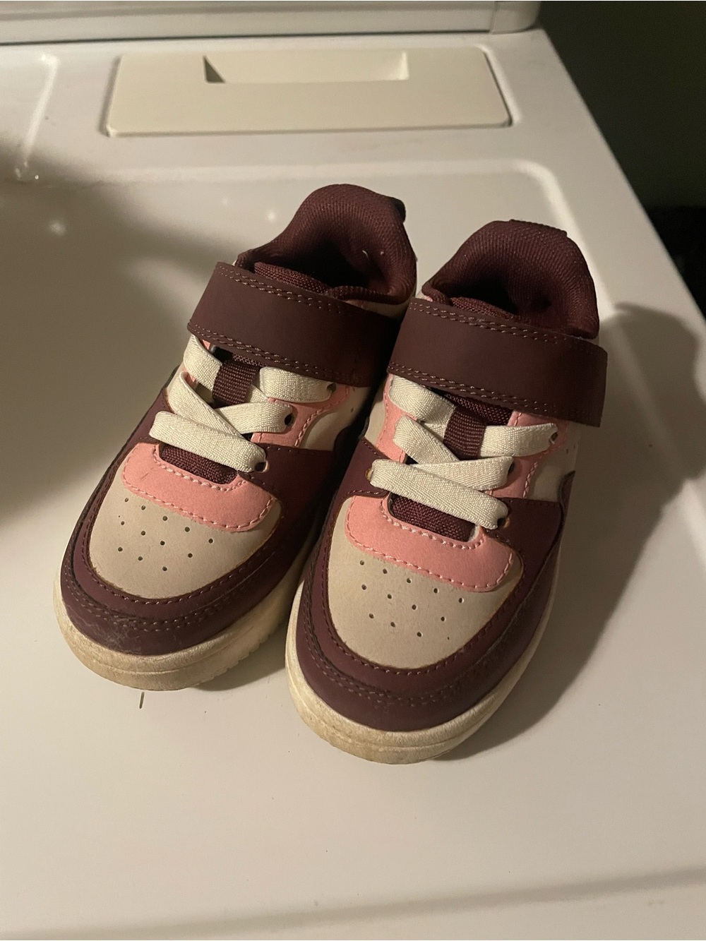 Kids Burgundy and Pink Casual Sneakers